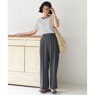 裤 休闲百搭松紧腰后口袋休闲直筒西装 31429 时尚 日单品牌春秋新款