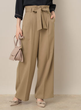 日单秋冬新款优雅两穿可脱卸背带两粒扣半松紧腰腰带西装裤31634