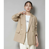 日单品牌春季 通勤百搭休闲气质翻领金属双排扣口袋西装 外套31982