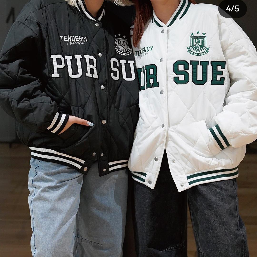 螺纹立领字母刺绣贴布棒球服棉衣