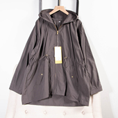 休闲百搭松紧连帽收腰款 日单品牌春季 新款 防泼水薄风衣外套31827