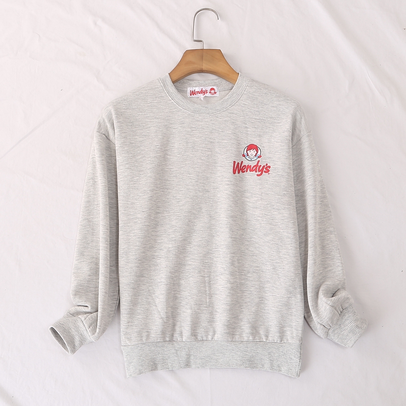 刺绣印花加绒加厚卫衣上衣