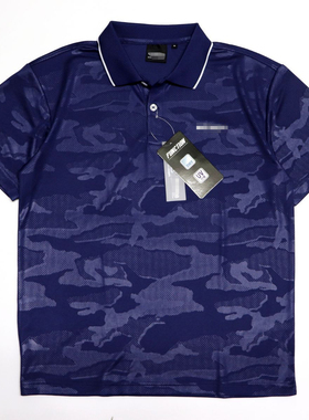 日单品牌春夏新款商务休闲两粒扣底纹薄款速干短袖polo衫男25886