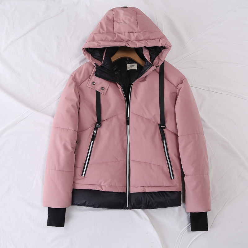 一件过冬！外贸单时尚冲锋衣防风保暖连帽隐形拉链棉衣棉服17854