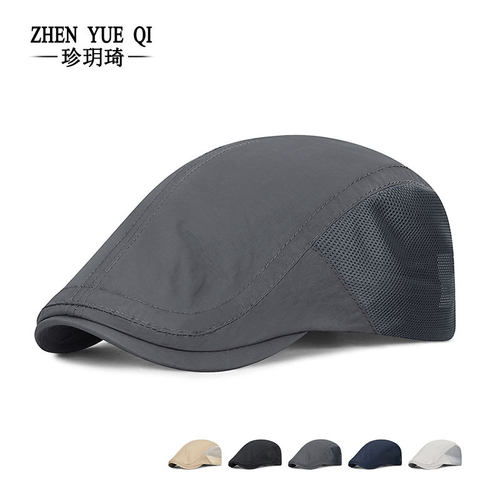 春夏季纱网速干前进帽子男女士户外防晒贝雷帽时尚休闲遮阳鸭舌帽