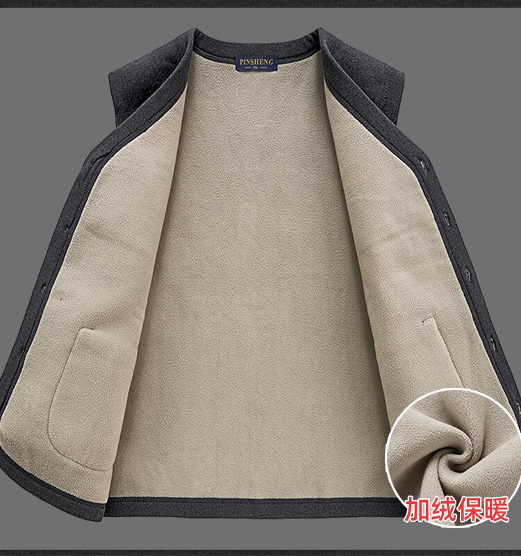 OLD MAN SHOULDERS DAD VELVET AND PADDED THERMAL VEST ELDERLY MENS LOOSE LARGE BUTTON WINTER VEST