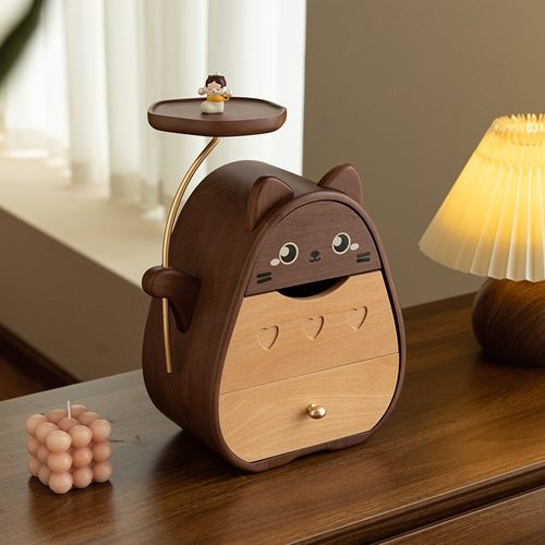 可爱猫咪桌面收纳盒玄关钥匙收纳