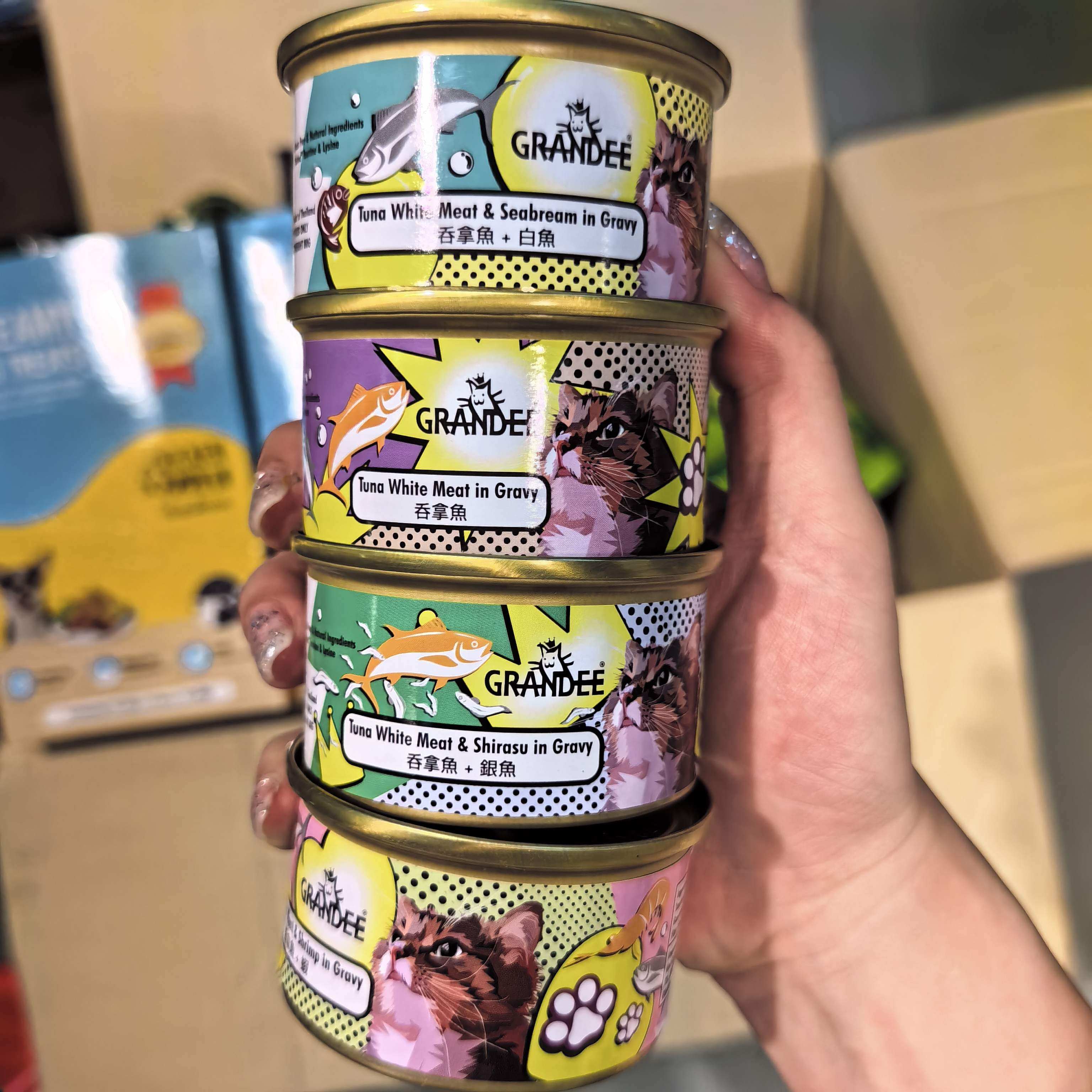 港购 泰国Grandee冠迪 赖氨酸牛磺酸EAA补水肉丝猫主食头 80g,宠物/宠物食品及用品,猫全价湿粮/主食罐,淘宝优惠券,粉丝福利购,淘宝优惠卷