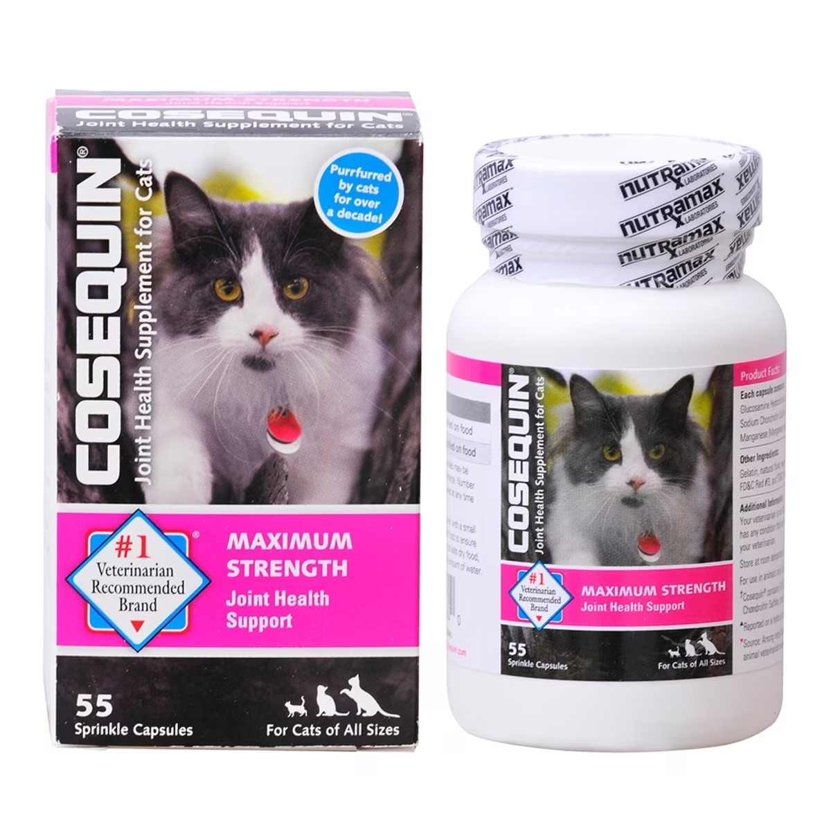 美国Nutramax Cosequin 貓用關節補充膠囊含氨基葡萄糖软骨素55粒