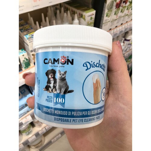 港购 意大利 Camon 芦荟金缕梅眼睛泪痕清洁纸巾100片犬猫适用