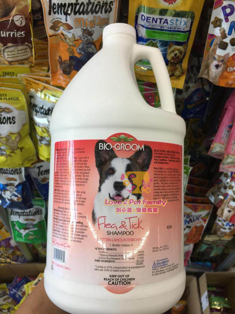 美国BIO-GROOM犬用防蚤灭蜱护毛沐浴露长效除蚤3.8L