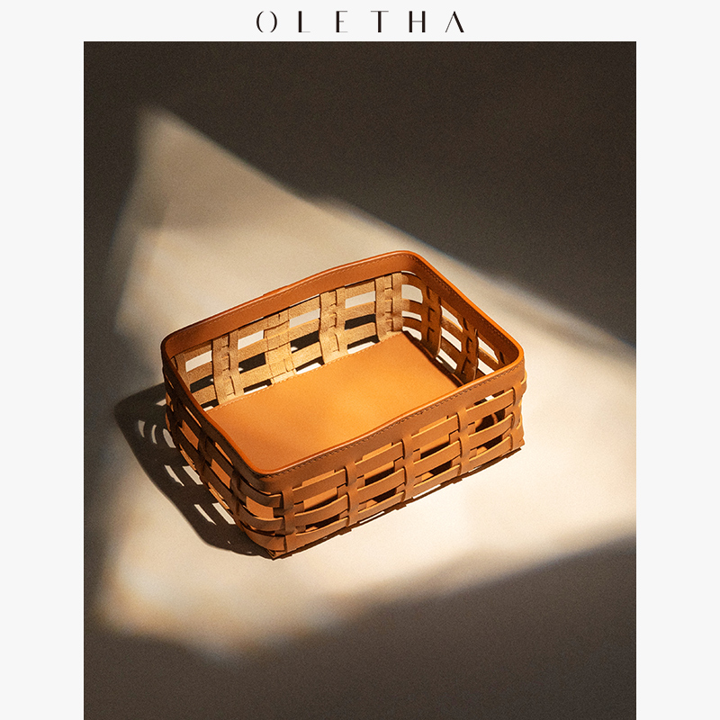 OLETHA轻奢手工编织镂空收纳盒