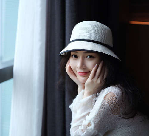 白色优雅夏季小帽檐ladydeer