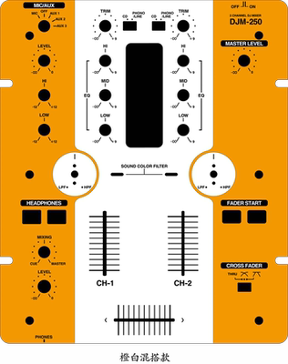 先锋DJM-250混音台面板保护贴膜  pioneer 炫彩膜，可个性定制