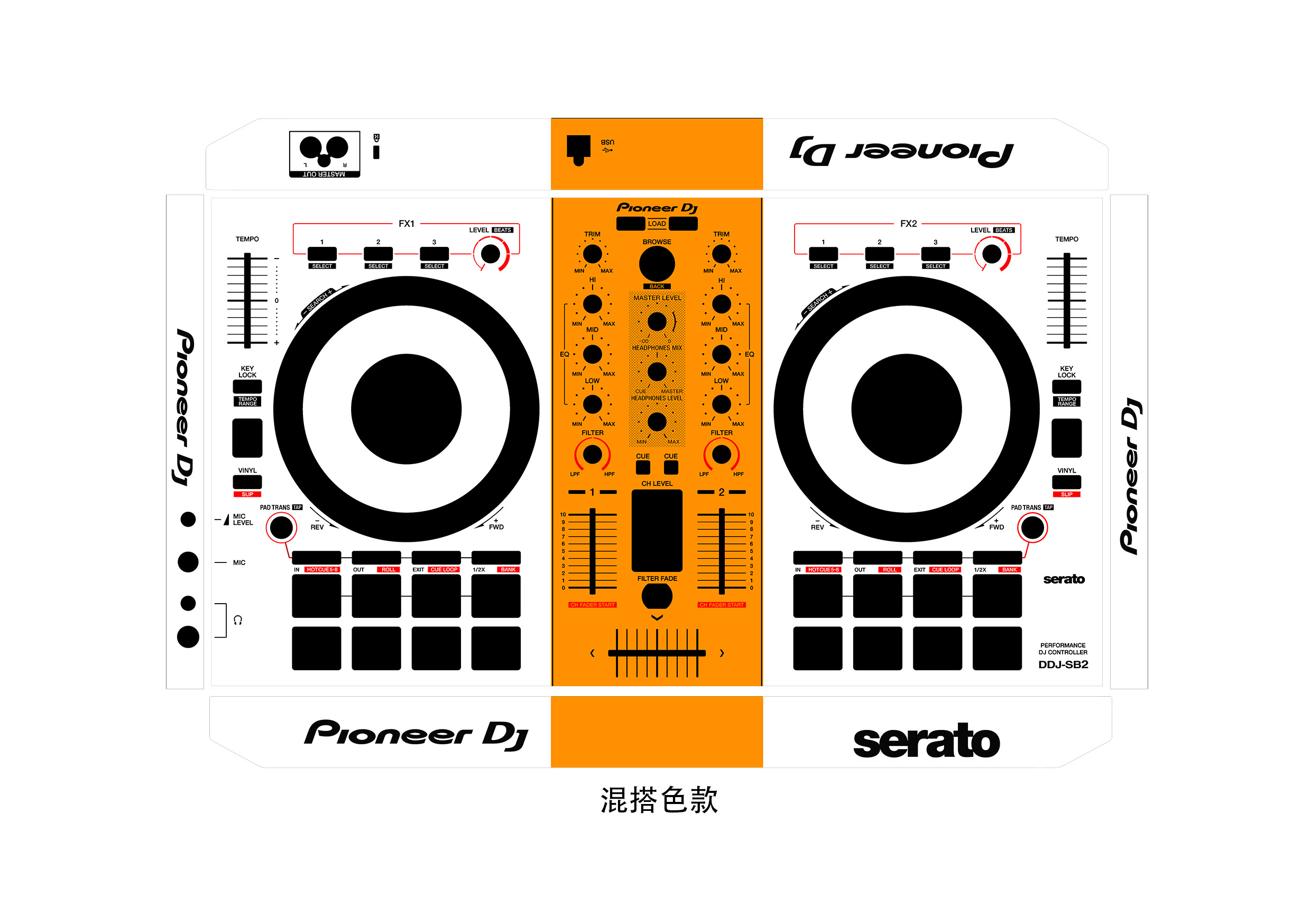 先锋DDJ-SB2 DJ控制器面板贴膜.打碟机个性炫彩贴，可专属定制-封面