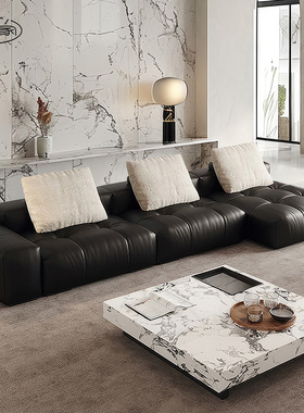 曲家 意式极简saba像素模块豆腐块真皮沙发别墅大平层客厅直排沙