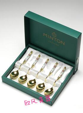 清仓现货Minton明顿 点心叉子咖啡勺Haddon系列金色银色