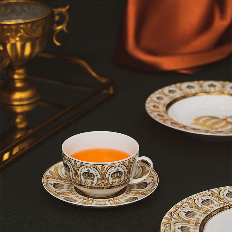 现货德国原产Seltmann Weiden黑金皇冠 欧式家用餐具点心盘汤盘子