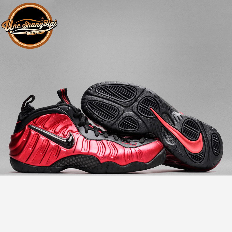 北卡大学 nike foamposite pro 红泡 血泡 黑红泡 624041-604