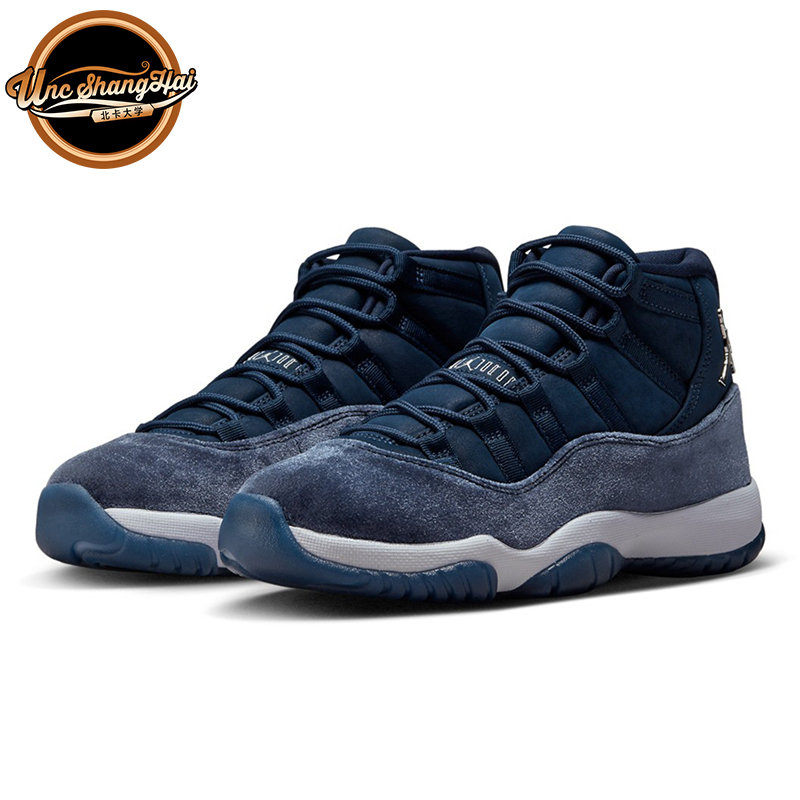 北卡大学Air Jordan 11 AJ11 蓝丝绒 高帮 复古篮球鞋 AR0715-441