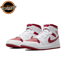 北卡大学 Air Jordan 1 Mid AJ1白红反转芝加哥篮球鞋 BQ6472-161