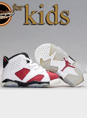 北卡大学 Air Jordan Retor 6 AJ6 胭脂红童鞋  384667-160现货