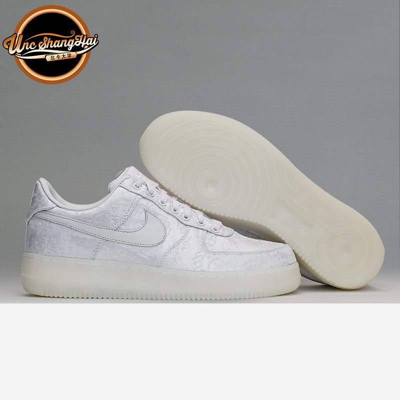 北卡大学 nike x clot air force 1 af1 白丝绸陈冠希 ao9286-100