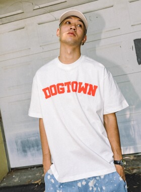 DOGTOWN美高字体索罗娜混合面料印花LOGO短袖TEE短袖T恤