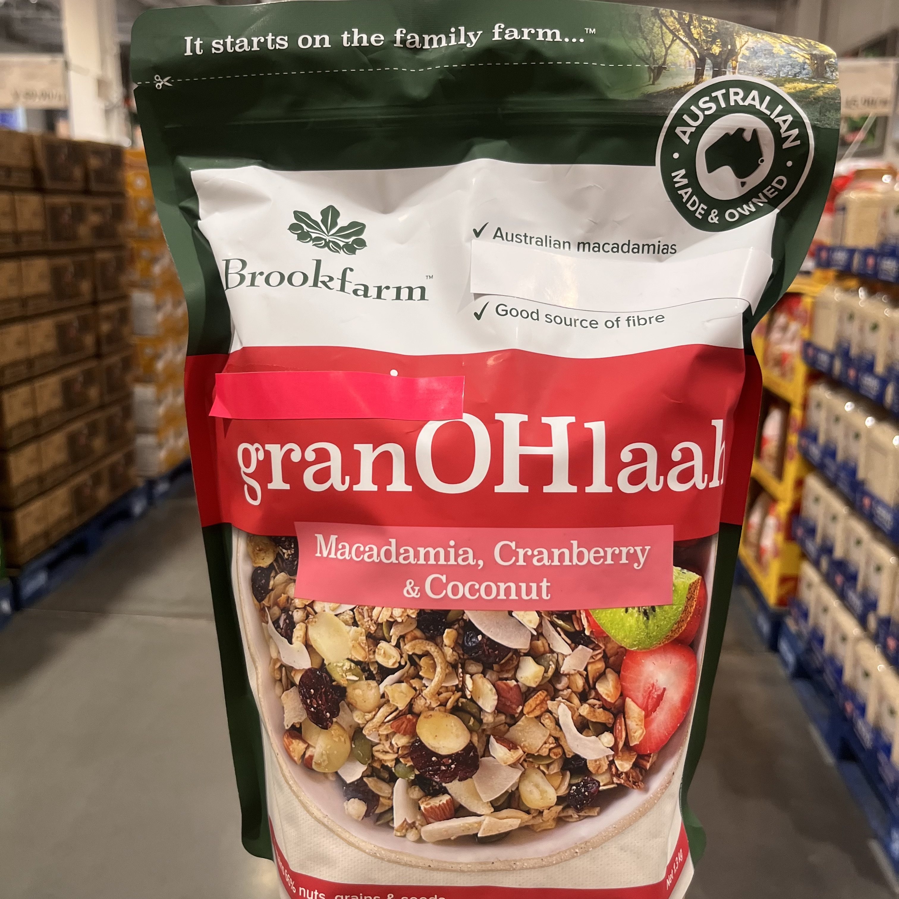 上海Costco澳洲Brookfarm什锦水果坚果混合麦片谷物1300g低脂低卡