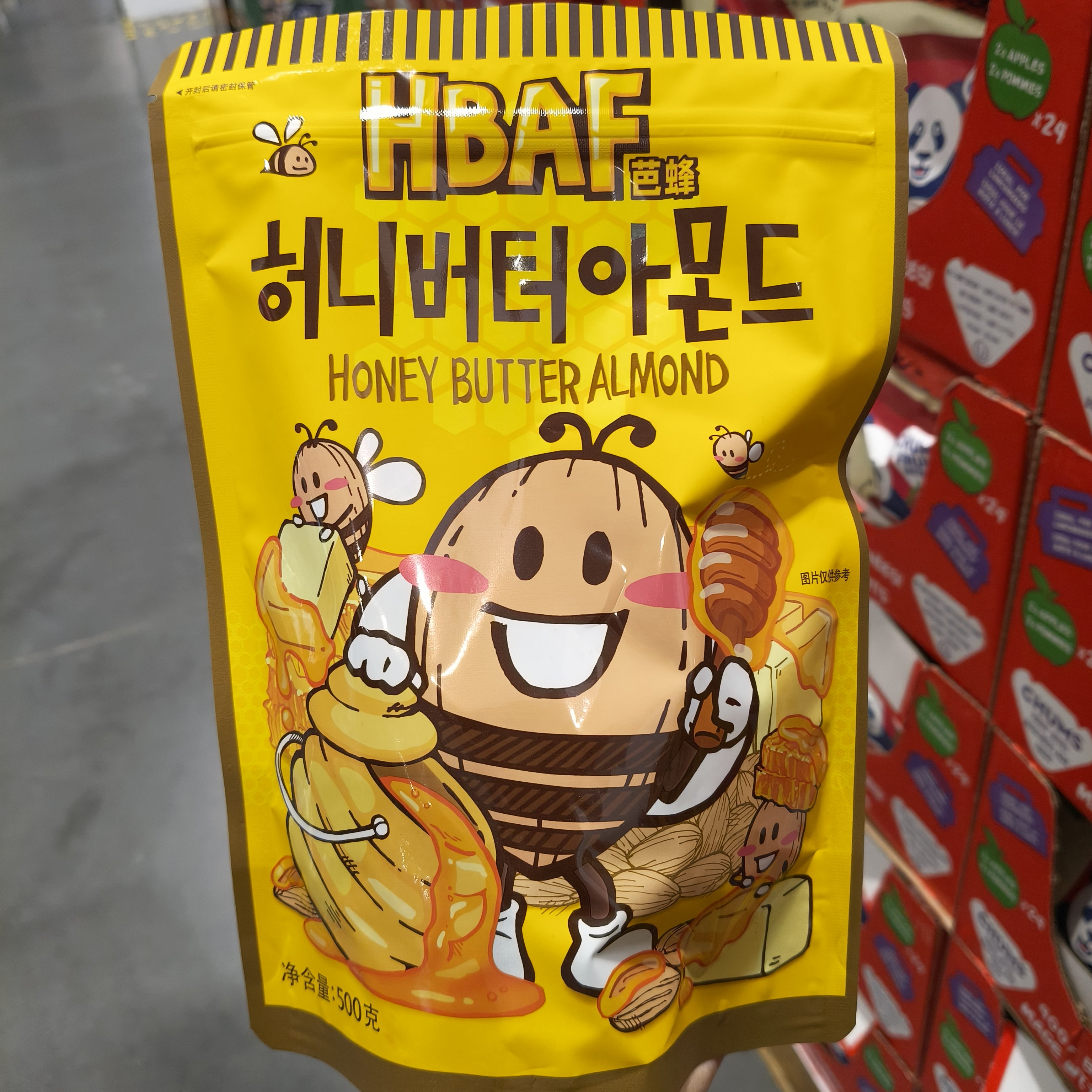 开市客芭蜂蜂蜜黄油扁桃仁500g坚果杏仁巴旦木扁桃仁韩国进口零食