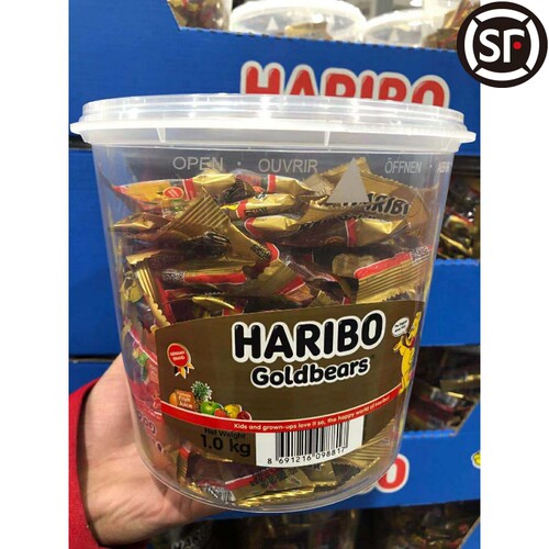 现货土耳其进口HARIBO哈瑞宝金熊小熊qq软糖桶装混合水果橡皮糖果
