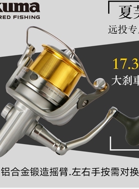 宝熊新正品夏芙库钓沙滩大型远投轮锚鱼轮纺车轮锥形双线杯渔轮