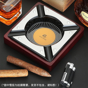 正品GALINER迦莱纳实木雪茄烟灰缸创意四槽大号雪茄缸家用办公室