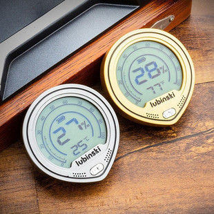 正品LUBINSKI鲁宾斯基电子数显温湿度表高精准度双显雪茄温湿度计