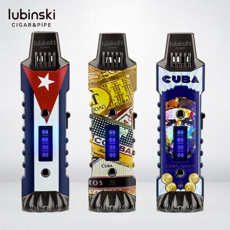 正品LUBINSKI鲁宾斯基雪茄打火机气电双用单直冲带荧光灯电弧点烟