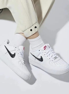 纯白空军一号 Air Force 1 GS 男女大童运动休闲板鞋 百搭小白鞋