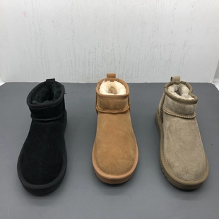 工厂断码真皮女鞋冬季新款保暖轻便防滑休闲套筒圆头磨砂皮雪地靴