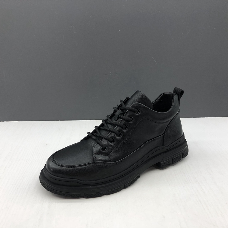 工厂休闲防滑圆头韩版百真皮男鞋