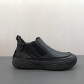 工厂新款 休闲舒适圆头拉链厚底百搭牛皮男短靴 秋冬季 断码 真皮男鞋