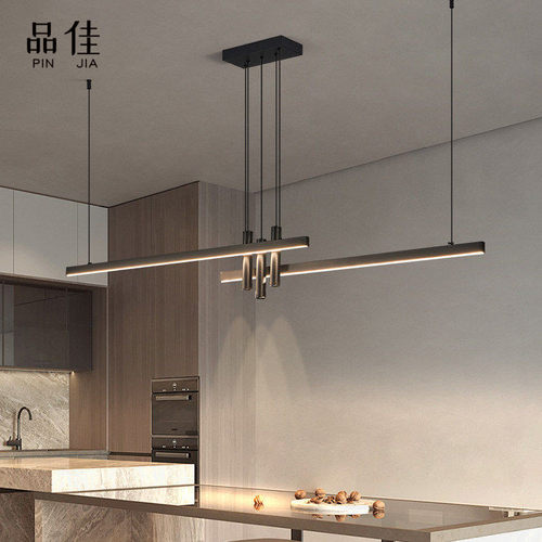 意式极简餐厅吊灯设计师2025新款现代简约一字长条岛台吧台餐桌灯