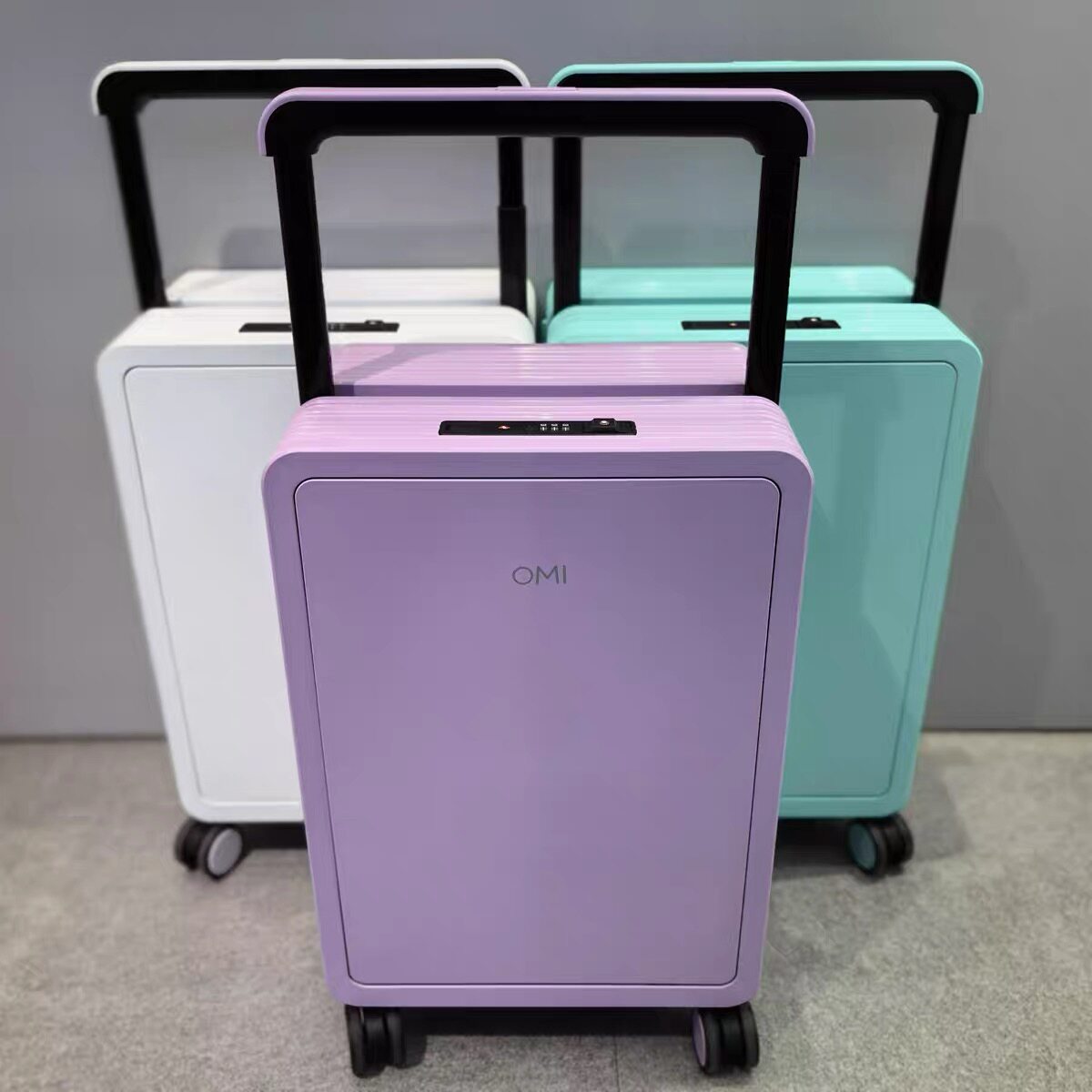 (门店款)OMI欧米前开口宽拉杆行李箱简约时尚登机箱万向轮旅行箱