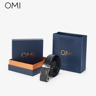 皮带男商务自动扣真牛皮裤 男士 腰带 OMI 欧米
