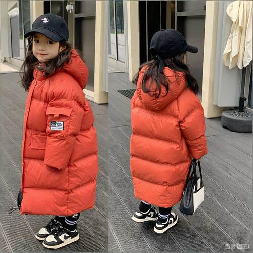 2026新款中长款羽绒服男女儿童装校服过膝加厚羽绒服厂家直播
