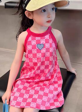 夏季新款女童冰丝吊带裙女童公主裙中大童连衣裙女宝睡裙一件代发