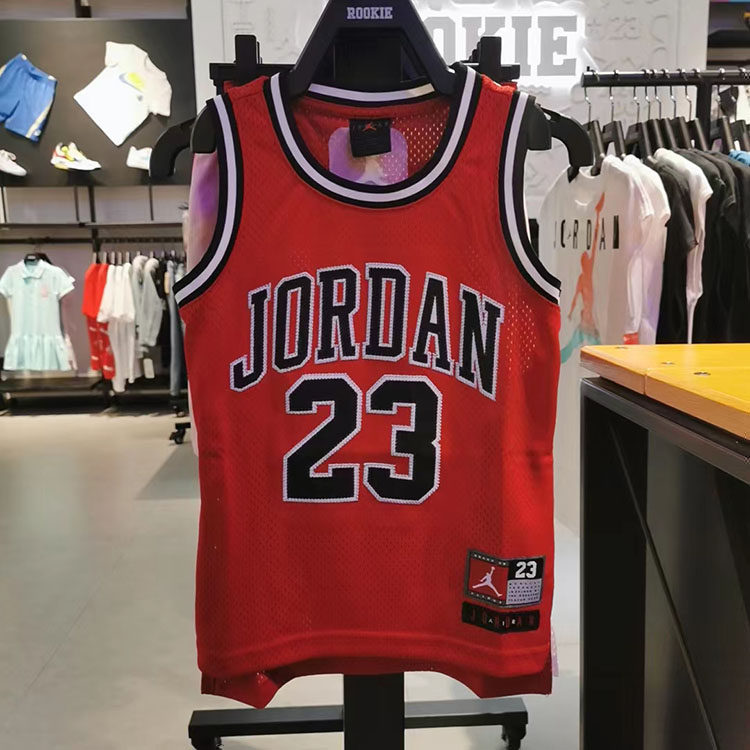 灌篮高手JORDAN童装男童速干AJ23号网眼布透气篮球背心 JD2222017