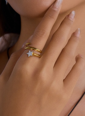 欧美小众设计钛钢戒指