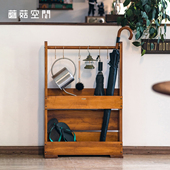 实木雨伞收纳架家用门口玄关入户落地伞架杂物置物架子底部防滴漏