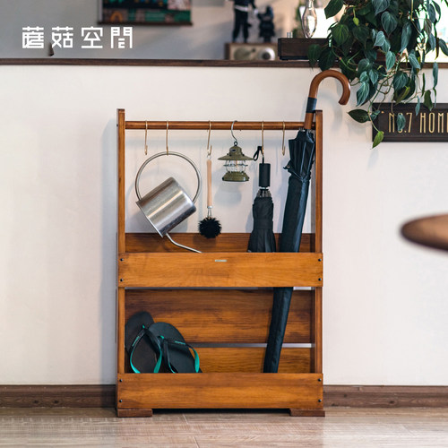 纯实木雨伞架服装置物收纳架防漏