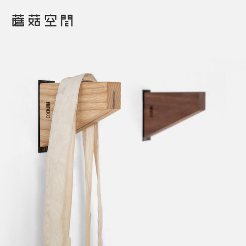 北欧ins实木挂钩梯形壁挂衣帽钩无痕创意单个玄关卧室门后挂衣架