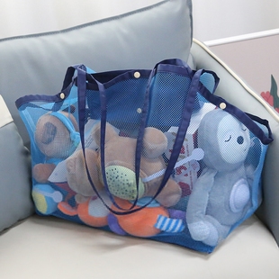 大容量沙滩网兜包儿童户外玩沙工具收纳袋成人海边旅行游泳单肩包